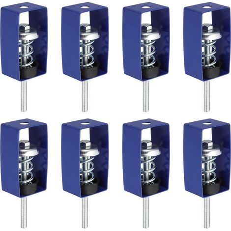 Suspente Anti-Vibratile - 8 Pièces - Acier Et Caoutchouc - Isolation Phonique - Pour Climatiseur Et Studio - Bleu (1/5)
