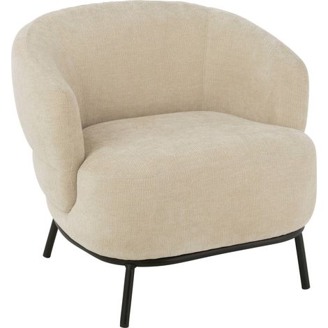 chaise lounge en bois et mousse beige assise confortable - Beige naturel et structure noire (1/5)