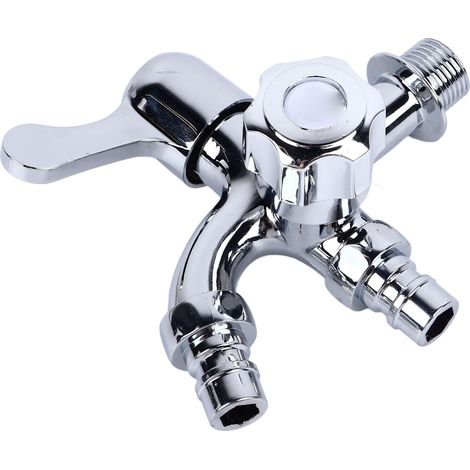 Robinet pour machine à laver, 1 entrée, 2 sorties, multifonctionnel, antirouille, contrôle précis, durable pour maisons et appartements. (1/5)