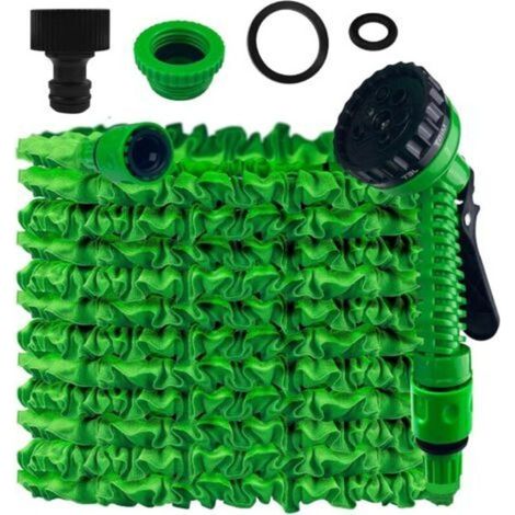Tuyau d'Arrosage Extensible 15m, Tuyau Arrosage Extensible, Tuyau d'Arrosage Flexible avec 7 Modes de Pulvérisation, Léger et Facile à Ranger Pour Irrigation, Jardin, Arrosage, Nettoyage (1/4)