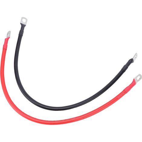 Lot de 2 câbles pour onduleur batteries 6AWG 30cm rouge noir avec bornes cuivre étamé 8mm pour solaire bateau camping-car voiture (1/5)