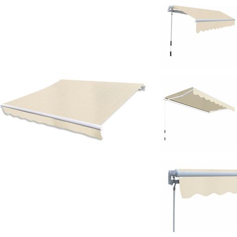 Auvent pliable manuel 300 cm Crème - Store Exterieur - Auvent Pliable - Abri Soleil - Pergola Murale - Protection Solaire (1/5)