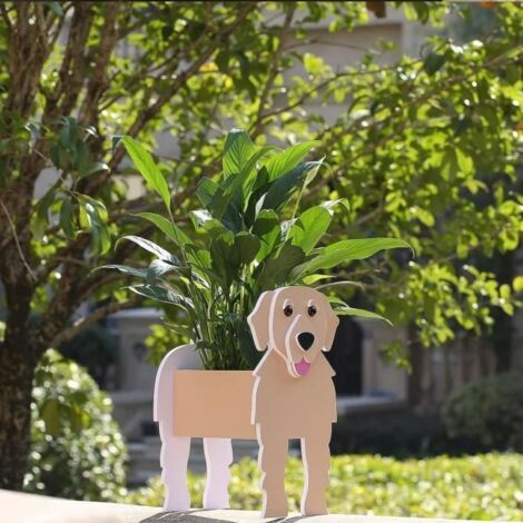 Golden retriever Pot de Fleur de Chien Mignon, Bac à Plantes Forme d\'animal PVC, Jardiniere Exterieur Grande Taille, Pot de Fleurs