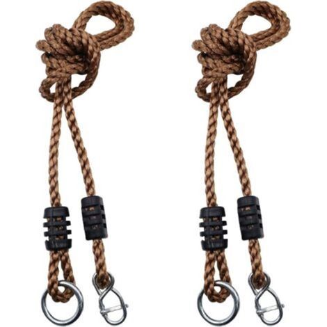 2 Pcs Cordes Balancoire Réglables Cordes Extension Balançoire Exterieur Peut Supporter 200 kg 2 m Réglables Balançoires Sangles pour Hamacs et Balançoires Intérieur et Extérieur (1/5)
