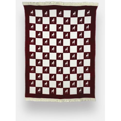 Couverture en coton Iggy Burgundy Lola (1/5)