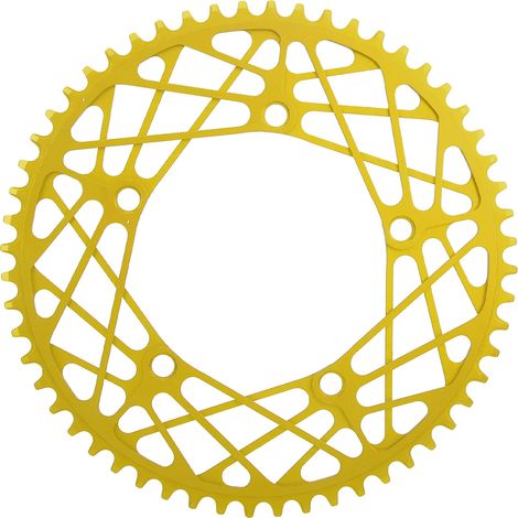 Plateau de vélo 56T en alliage d'aluminium léger résistant à l'usure, roue de chaîne de remplacement, jaune (1/5)