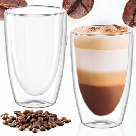2x Vaso Transparente con Doble Fondo para Café y Té de 480 ml (1/5)