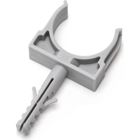 Clips fissatubo a scatto con tassello per Tubo 25mm grigio 5pz Aigostar (1/5)