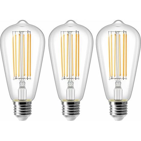 8-W-E27-ST64-LED-Lampe, Vintage-Edison-Glühbirne, entspricht 80 W, warmweiß (2700 K), 800 lm, Retro-Dekoration