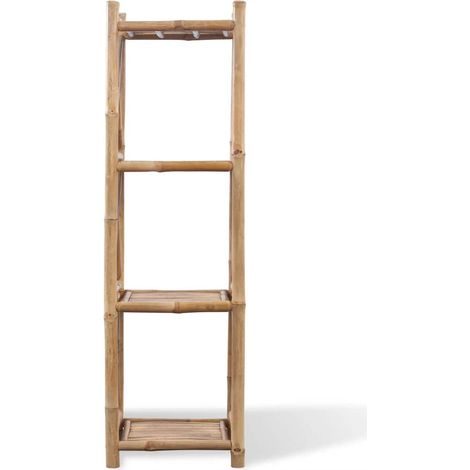 Maison Exclusive - Standregal mit 4 Böden Quadratisch Bambus (1/5)