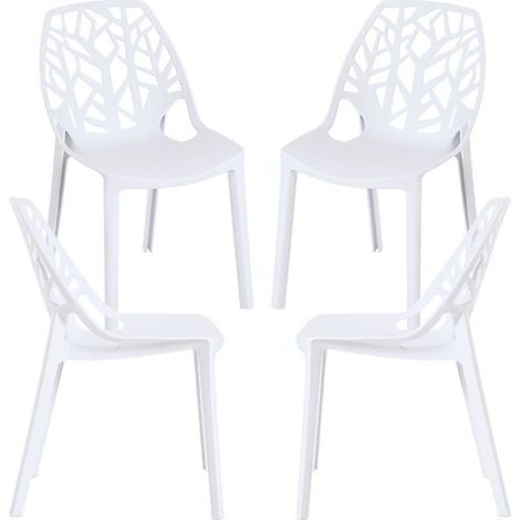 Packs Sillas - Pack 4 Sillas Hissar Polipropileno - Blanco (1/5)