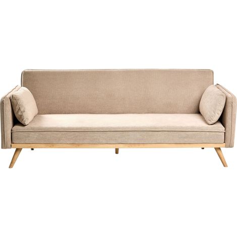 Sofa Bed ASAA Fabric Light Brown (1/5)