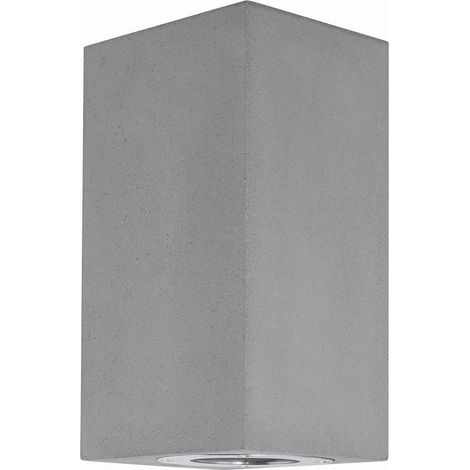 Merano Bernardino Applique d'extérieur Up Down 2 Lumières Gris Béton Verre LED GU10 2x7W IP65