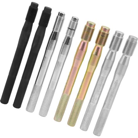 8PCS Goujons de Centrage en Acier Allié, Outils de Fixation et Positionnement, Filetage M14x1.5/1.25 et M12x1.5/1.25, Compatibles avec la Plupart des Véhicules (1/5)