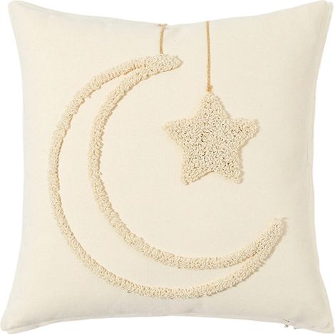 Federa in poliestere con stampa lunare, 45 cm - Beige