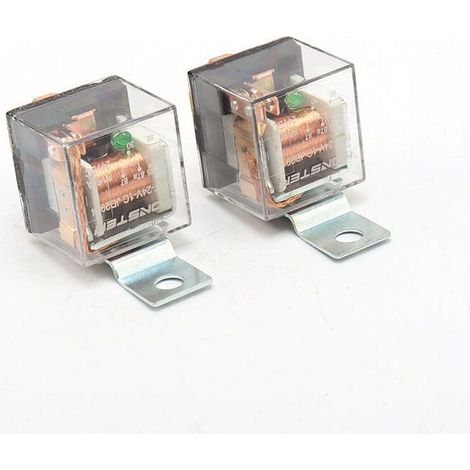 Relais à boîtier transparent 80A, double contact, relais 12V/24V, relais automobile inverseur normalement ouvert 60A, 80A-24V 5 broches 80A (1/4)