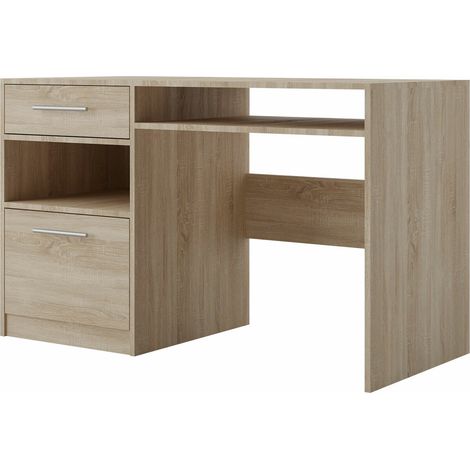 Mesa de oficina Dortivu, Roble Sonoma, Con cajones, Con puertas, Número de puertas: 0, Número de cajones: 0, 82x125x58cm