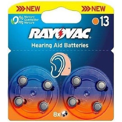 8 Pieces Batteries Pour Amplifon Equipement Acoustique Varta Rayovac Ha 13