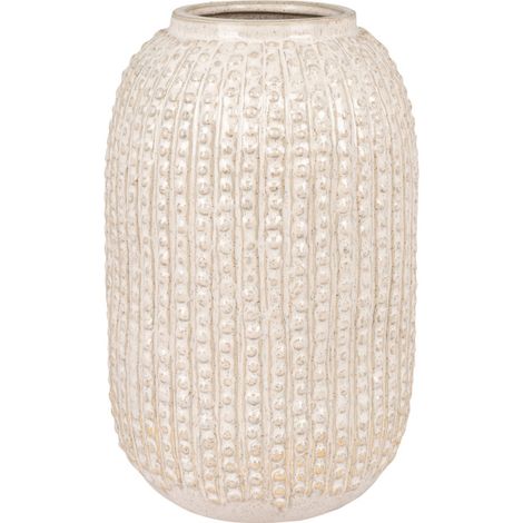 Vase en grès H25,5cm - Sable - RIVAS (1/4)