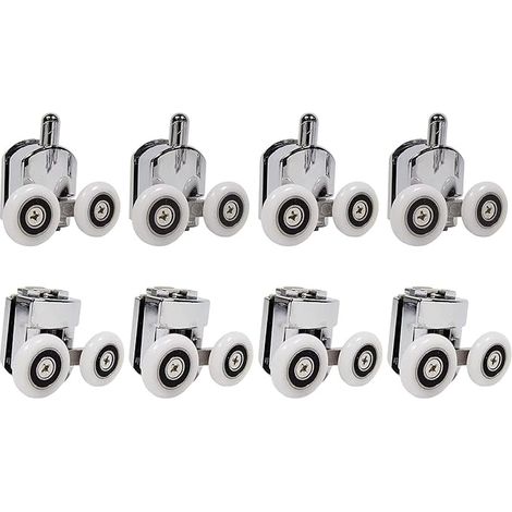 Set mit 4 Doppelduschtürrollen - 25 mm Durchmesser - Badezimmer-Ersatzteile (25 mm - 8 Stück) (1/5)