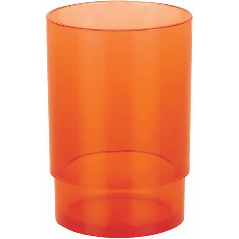 Verre à Dents en Acrylique Transparent, Design Élégant et Pratique pour Salle de Bain, Idéal pour Organiser Vos Accessoires, Taille Unique, Couleur Orange Transparent