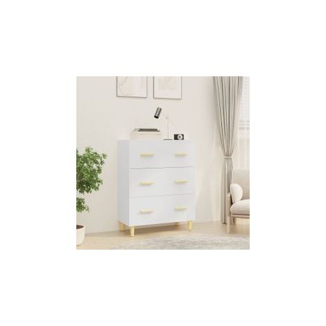 Buffet Blanc 70x34x90 Bois d'ingénierie (1/5)
