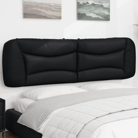 vidaXL Coussin de tête de lit noir 180 cm en similicuir