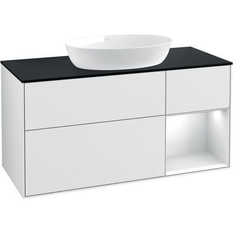 V&B Waschtischunterschrank FINION 1200x603x501mm Regal glos. wh glos. wh (1/4)