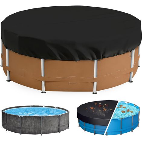 Bâche de piscine ronde de 244 cm : housse de piscine imperméable avec cordon de serrage, bâche de protection UV, robuste et résistante aux intempéries, pour piscines extérieures (1/5)