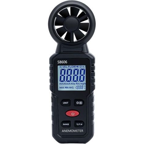 3 en 1 Anémomètre Numérique Portatif, Mesure de 0 à 45 m/s pour la Vitesse du Vent, la Puissance du Vent et la Température du Vent, Idéal pour la Navigation et le Vol (1/5)