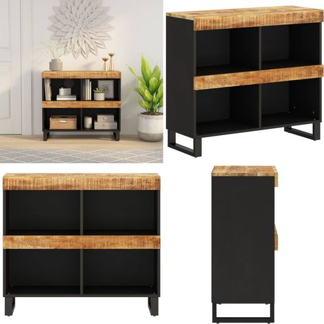 Armoire latérale 85x33x75 cm bois massif de manguier - Table De Nuit - Commode - Meuble De Chambre - Mobilier Industriel - Armoire D'appoint - Home & Living (1/5)
