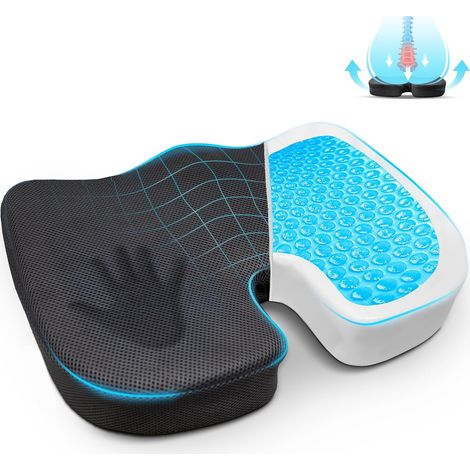 Coussins ergonomiques orthopédiques antidérapants en gel pour chaise de bureau (coussin d'assise avec gel) (1/5)