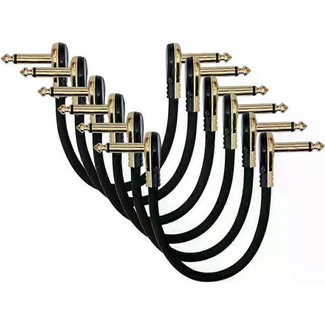 3 Stück/ 6 Stück Gitarren-Patchkabel, rechtwinklig, 15/30 cm, 6,35-mm-Klinkenstecker, für Gitarren-Effektpedale (1/4)