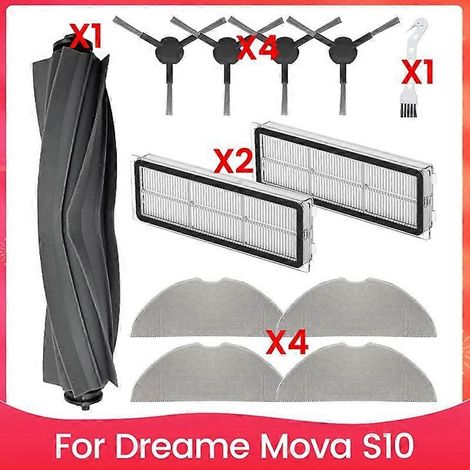 Kit d'accessoires pour aspirateur robot S10 : pièces de rechange, brosses, filtres et serpillères. (1/5)
