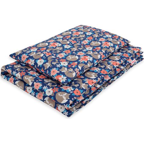 Juego de cama infantil de 2 piezas de algodón 135x100 cm - Familia de zorros en azul (1/3)