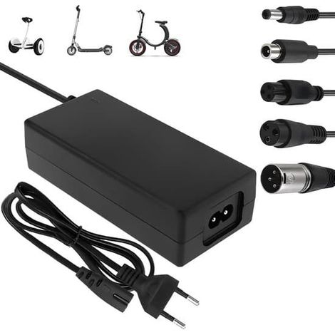 Chargeur pour trottinettes électriques - Chargeur universel 36V/42V 2A - Avec 5 contacts de charge - Chargeur pour vélos électriques - Hoverboard Drift Trikes (1/5)