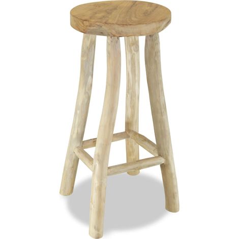 Chaise de bar Tabouret de bar - Tabouret Haut Bois de teck massif BV750248 - BonneVie (1/4)