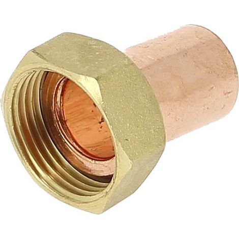 Anquier – Raccord de robinetterie cuivre droit 2 pièces – Femelle écrou libre Ø22 – Taraudage 1" (26x34) – Norme A.C.S. NF EN 12164