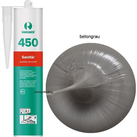 Ramsauer 450 Sanitär Silikon Fugen Dichtstoff 310ml Kartusche betongrau