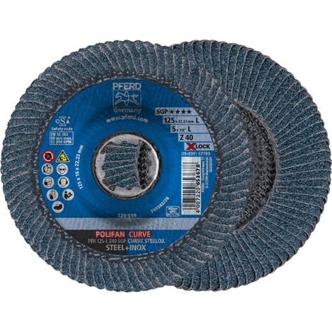 Fächerschleifscheibe X-LOCK SGP-CURVE 125mm L K40 Pferd (1/5)