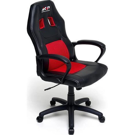 Poltrona Racing con Braccioli e Ruote Ergonomica Rossa Sedia da Gaming Scrivania (1/3)