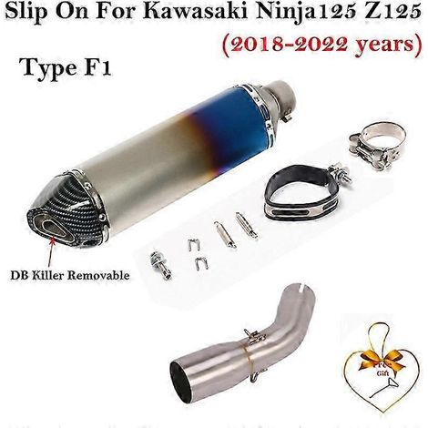 Sistema De Escape Para Motocicleta, Silenciador De Tubo De Enlace Medio Modificado Para Kawasaki Ninja125 Z125 Ninja 125 2018 - 2022( Type F1) (1/5)