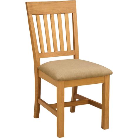 Chaise de salle à manger 2 pcs Bois de chêne massif Beige vidaXL (1/5)