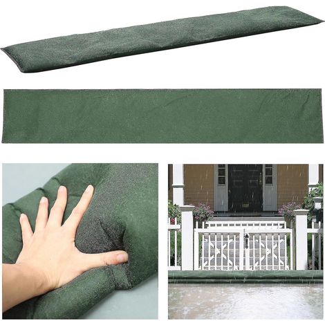 Sac anti-inondation activé par l'eau - Durable, réutilisable et absorbant - Protection contre les inondations de sous-sol et garage - 25 x 120 cm - Vert (1/5)
