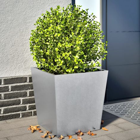 2 pcs Jardinière Pot de Fleurss 50x50x50 cm acier galvanisé CFW98802 (1/5)