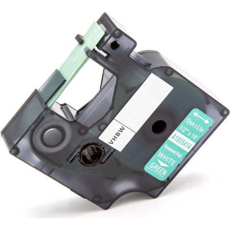 vhbw Label Tape Replacement for Dymo 1805414 for Label Printer 5.5m x 12 mm, White on Green, Vinyl