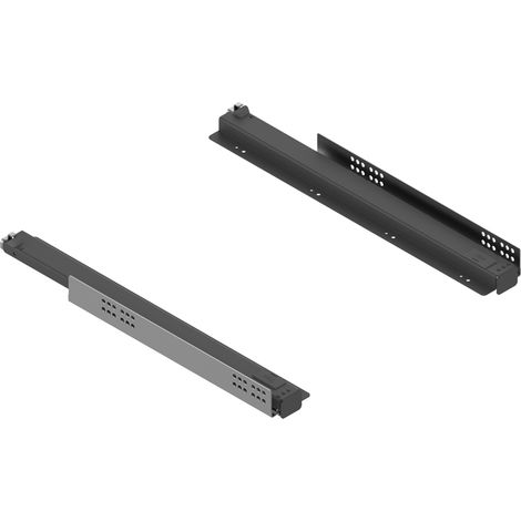Set de 2 coulisses support tablette pour dressing - Charge : 30 kg - Décor : Anthracite - Fixation : Latérale - Hauteur : 44 mm - Matériau : Acier - MENAGE&CONFORT (1/3)