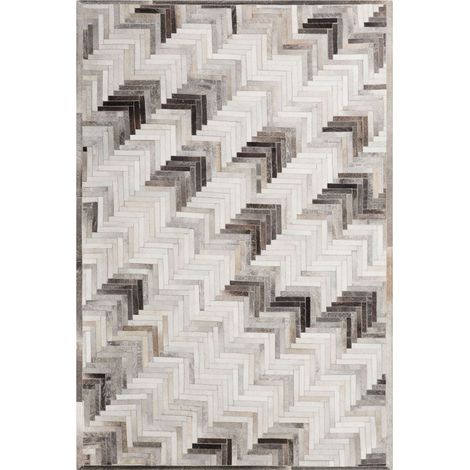 Tappeto in pelle color grigio / beige 140 x 200 cm a pelo corto Arsuz