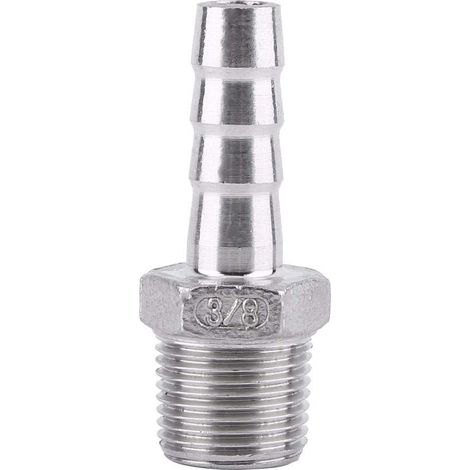 Connecteur BSP 1/8 " 3/4" de Queue Tuyau Barb Filetage Fil D'acier Inoxydable SS304 Pour le Produit Chimique, Chauffage L'eau, Tuyauterie Mécanique(1 point = 6mm) - 3 point=3/810mm (1/3)