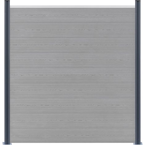 Poteaux de clôture 2 pcs Gris foncé 185 cm Aluminium CFW4525599 (1/5)
